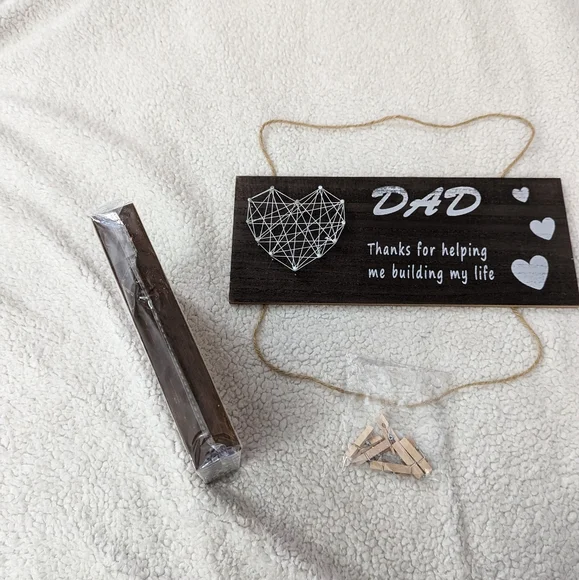 Dad Board Wall Photo Holder & I Cant Say I Love You Enough Wooden Box Sign - Picture 5 of 7